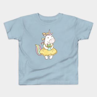 Unicorn with sweet cactus Kids T-Shirt